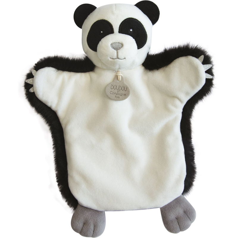  - marionnette panda blanc noir 25 cm 